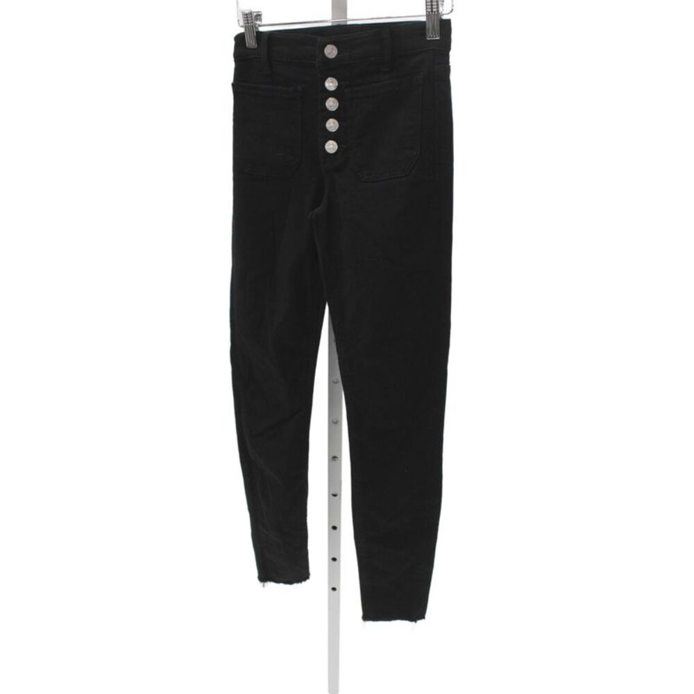 Black Orchid Women Ankle Jeans Black Mid Rise Button Viscose 27 Inseam Size 24
